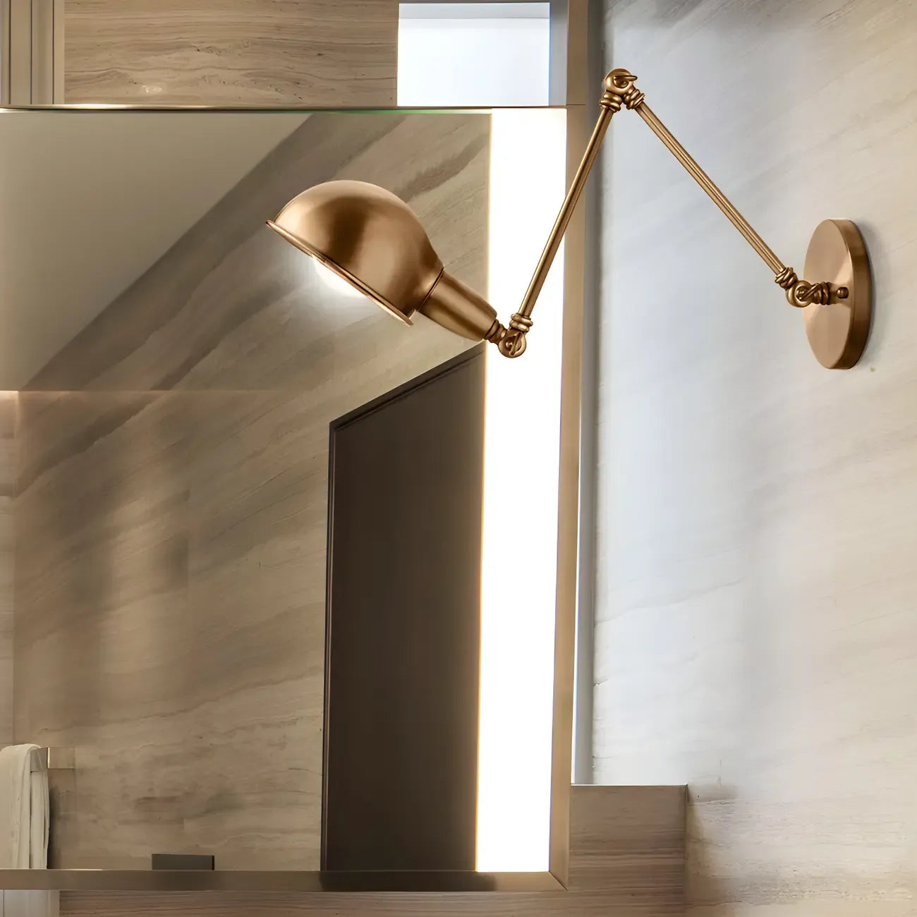 Retro Dome Metal Swing Arm Wall Light