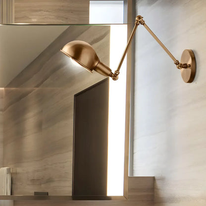Retro Dome Metal Swing Arm Wall Light