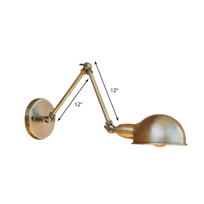 Retro Dome Metal Swing Arm Wall Light