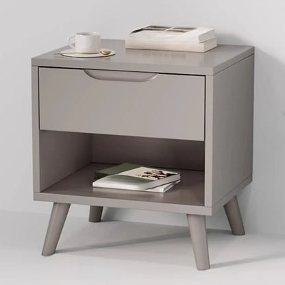Traditional Wooden Nut-Brown Bedside Double Drawer Nightstand