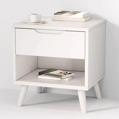 Traditional Wooden Nut-Brown Bedside Double Drawer Nightstand
