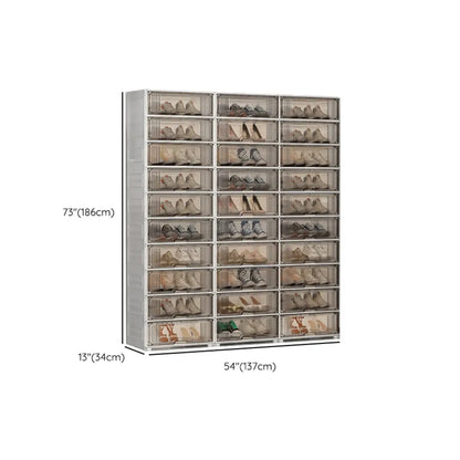 Durable Flip-up Glam Plastic Clear Shoe Boxes Stackable
