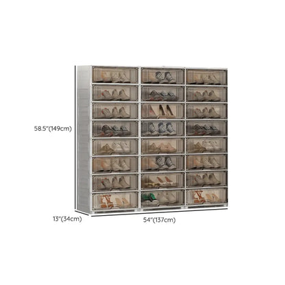 Durable Flip-up Glam Plastic Clear Shoe Boxes Stackable