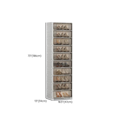 Durable Flip-up Glam Plastic Clear Shoe Boxes Stackable