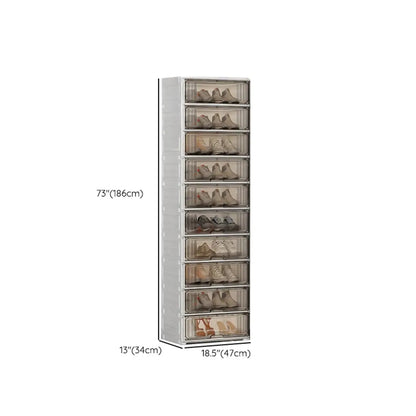 Durable Flip-up Glam Plastic Clear Shoe Boxes Stackable
