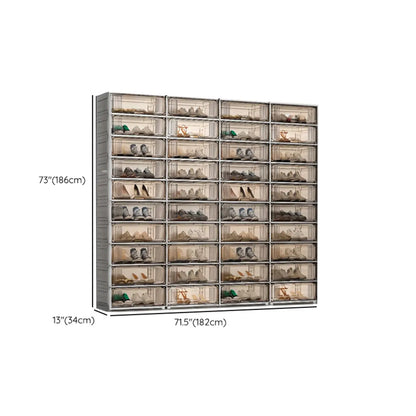 Durable Flip-up Glam Plastic Clear Shoe Boxes Stackable