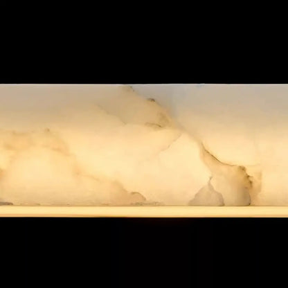 White Rectangle Stone LED Hanging Island Light