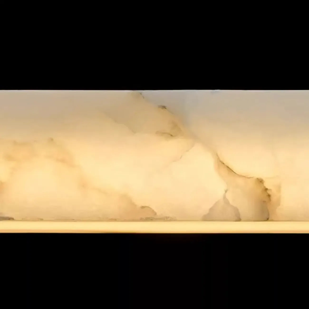 White Rectangle Stone LED Hanging Island Light