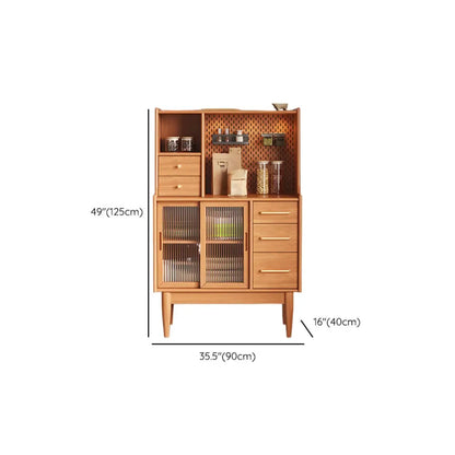Nordic Adjustable Shelf 5 Drawers Wooden Sideboard Cabinet