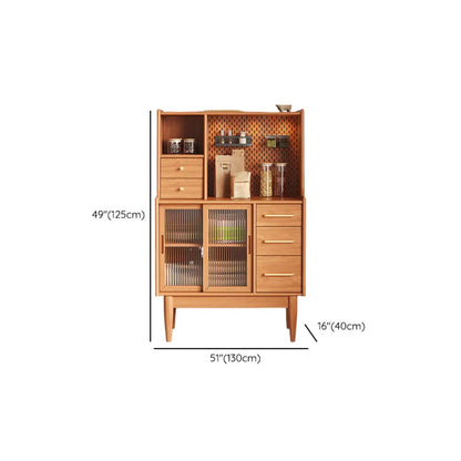Nordic Adjustable Shelf 5 Drawers Wooden Sideboard Cabinet