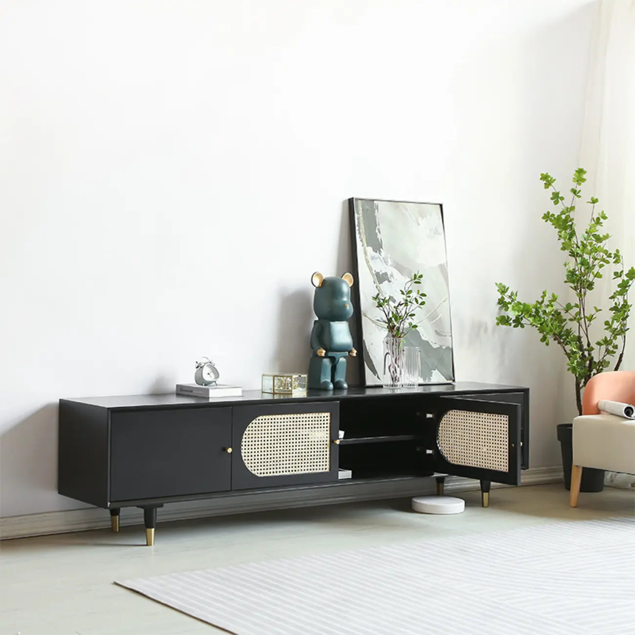 Minimalist Lumber Ink Dresser TV Stand