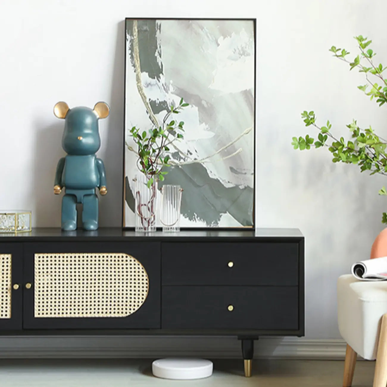 Minimalist Lumber Ink Dresser TV Stand