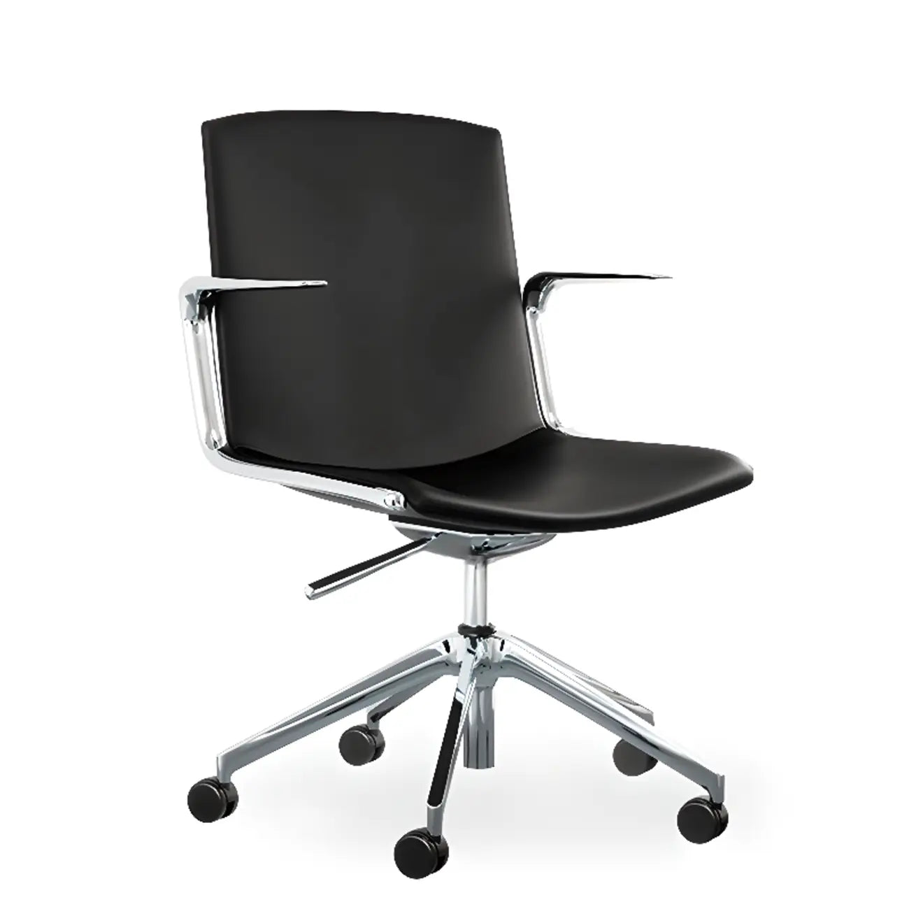 Modern Leather Adjustable Swivel Armrests Office Chair