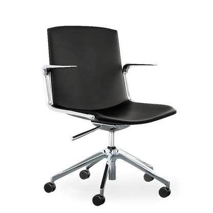Modern Leather Adjustable Swivel Armrests Office Chair