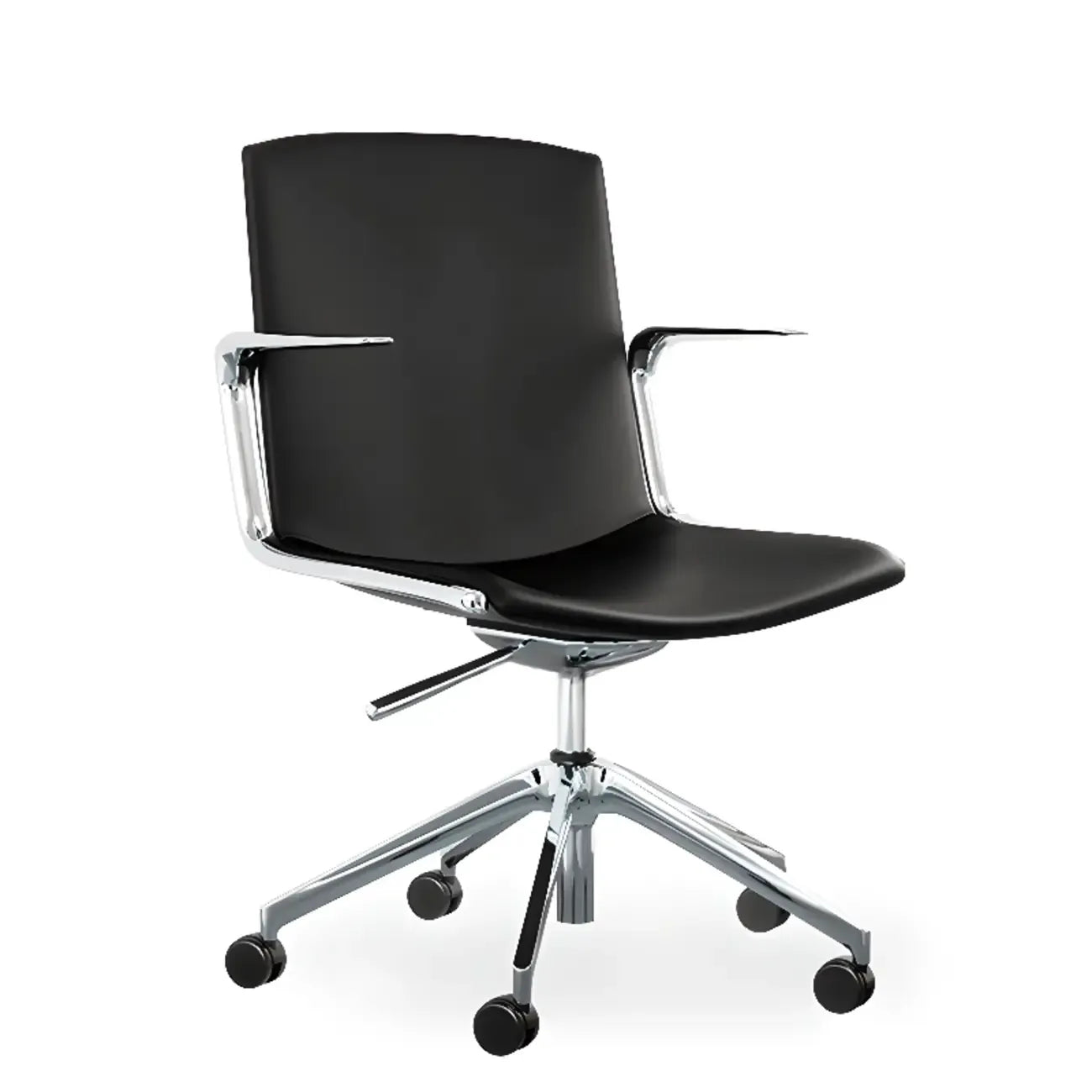 Modern Leather Adjustable Swivel Armrests Office Chair