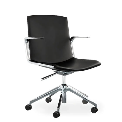 Modern Leather Adjustable Swivel Armrests Office Chair