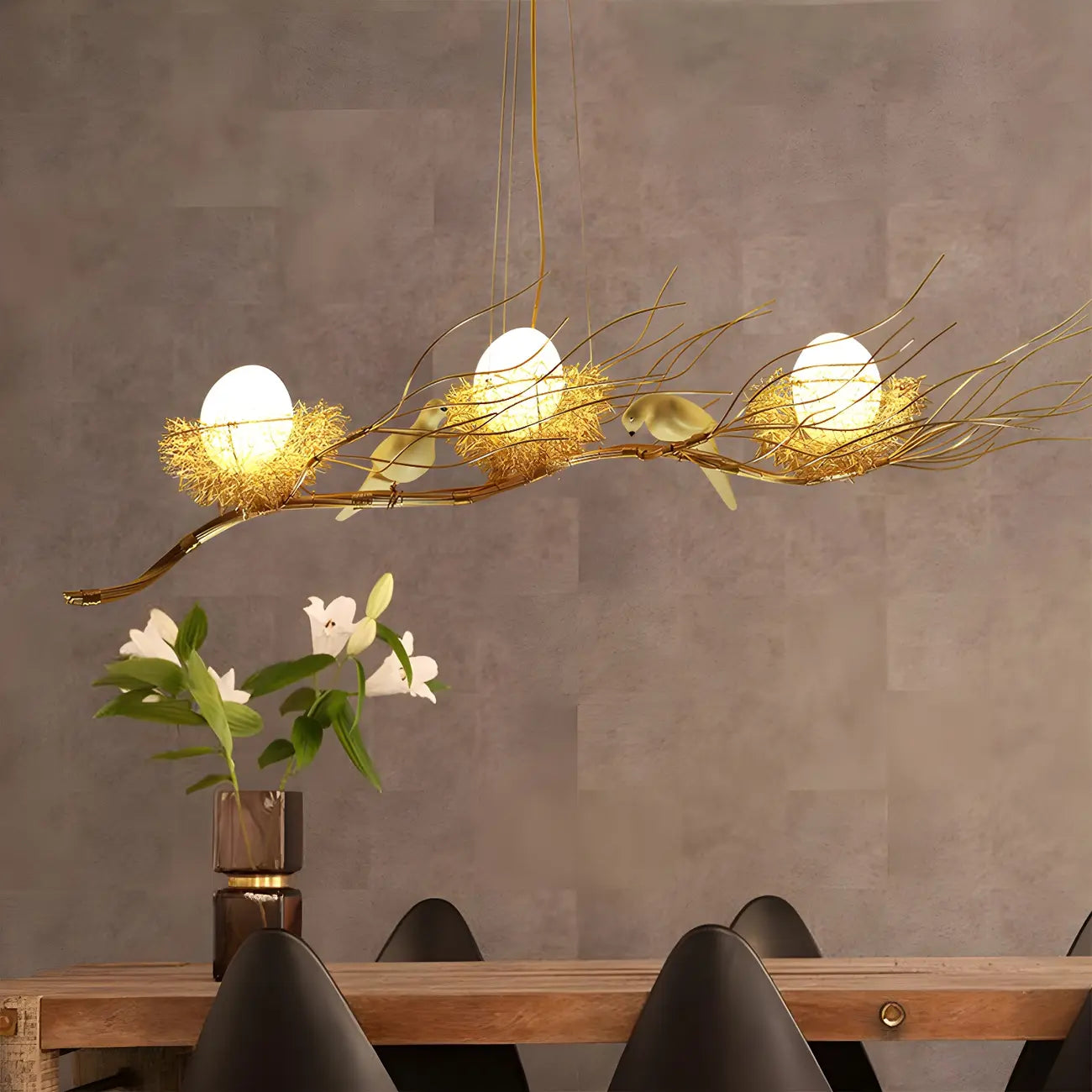 Modern Gold Metal Bird Decor Island Pendant Light