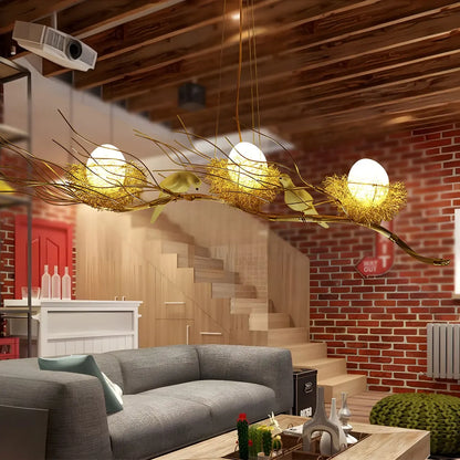 Modern Gold Metal Bird Decor Island Pendant Light