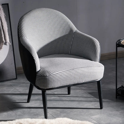 Modern Barrel Chair Faux Leather Living Room