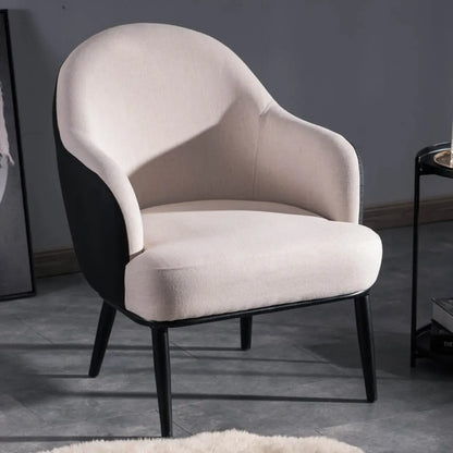 Modern Barrel Chair Faux Leather Living Room