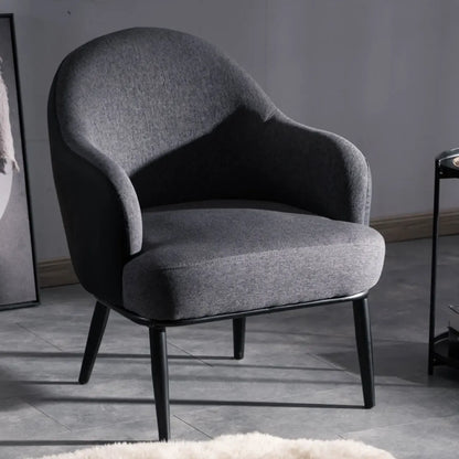 Modern Barrel Chair Faux Leather Living Room