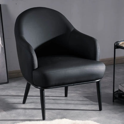 Modern Barrel Chair Faux Leather Living Room