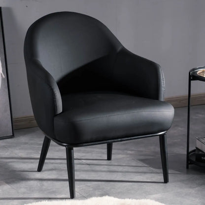 Modern Barrel Chair Faux Leather Living Room