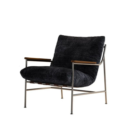 Mid-Century Modern Chenille Metal Frame Accent Chair