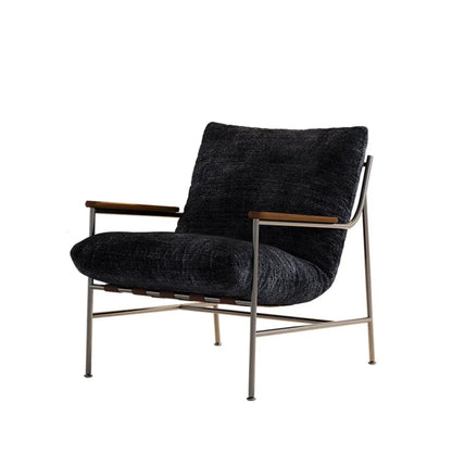 Mid-Century Modern Chenille Metal Frame Accent Chair