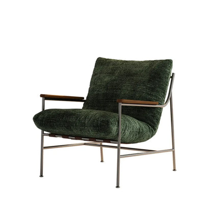 Mid-Century Modern Chenille Metal Frame Accent Chair