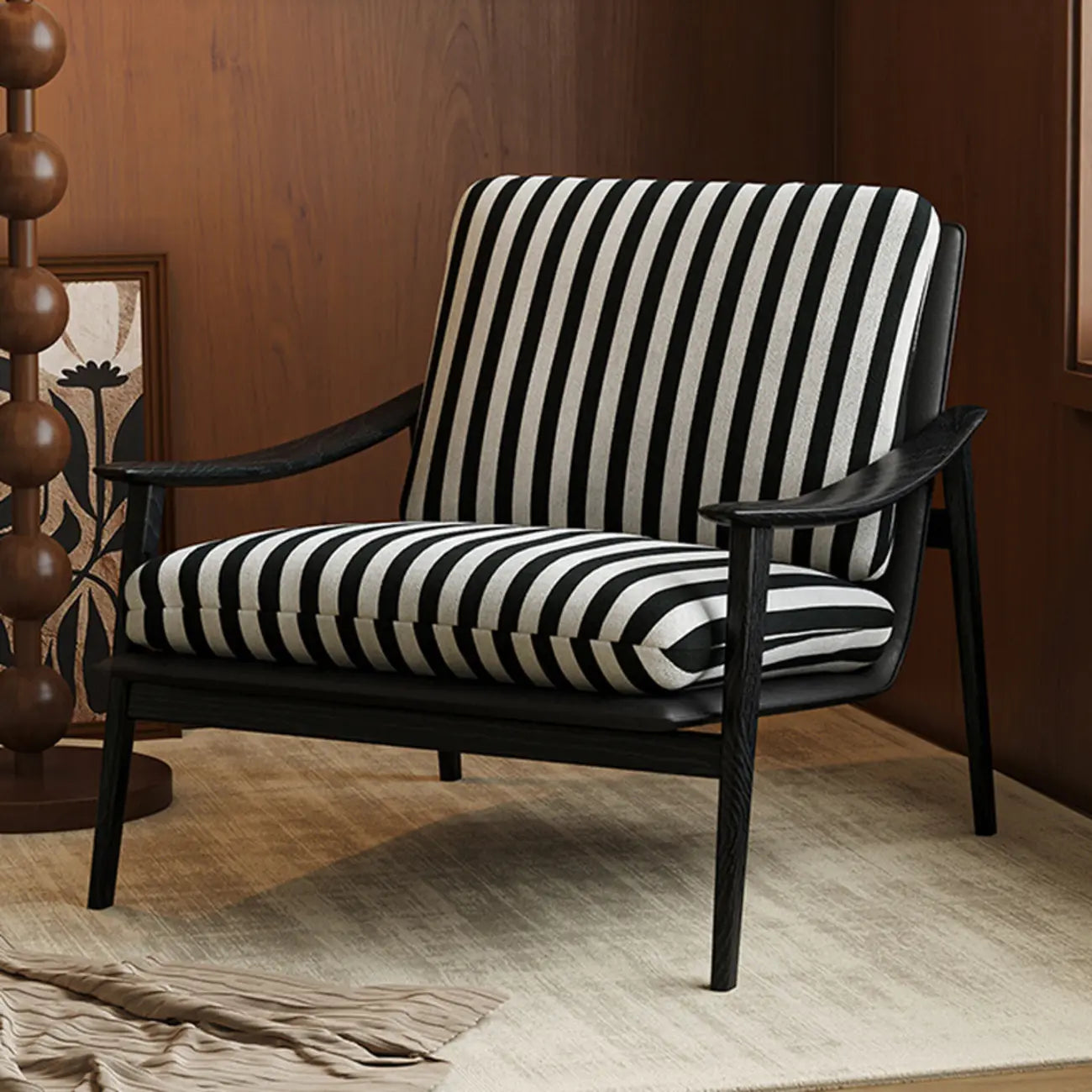 Jacquard Fabric Accent Chair for Living Rooms