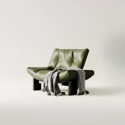 Contemporary Black Tufted Armless Chenille Accent Chair