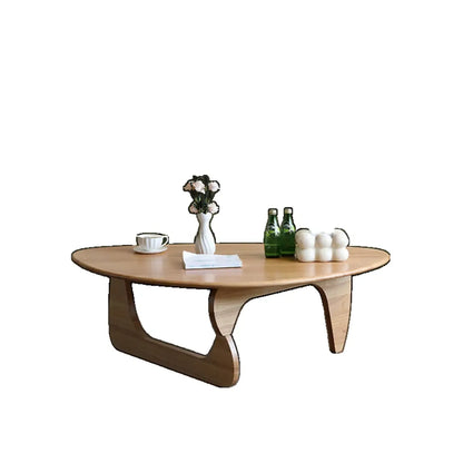 Modern Abstract Wood Triangular Coffee Table