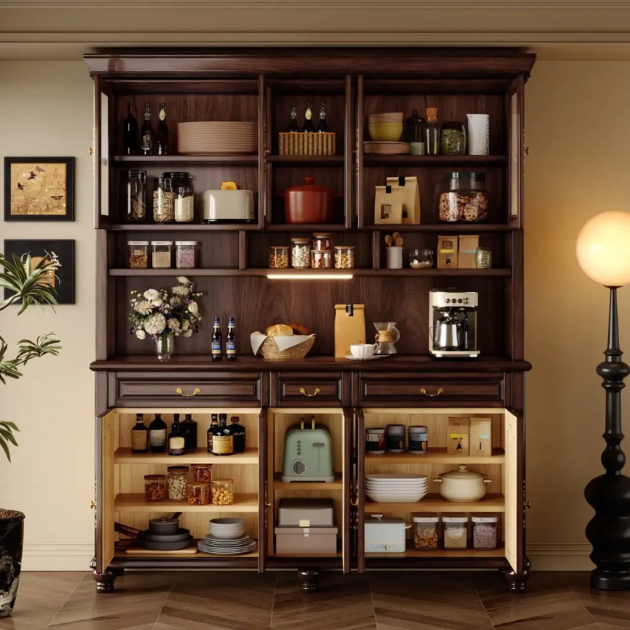 Modern Wood Buffet with Illumination and Storage