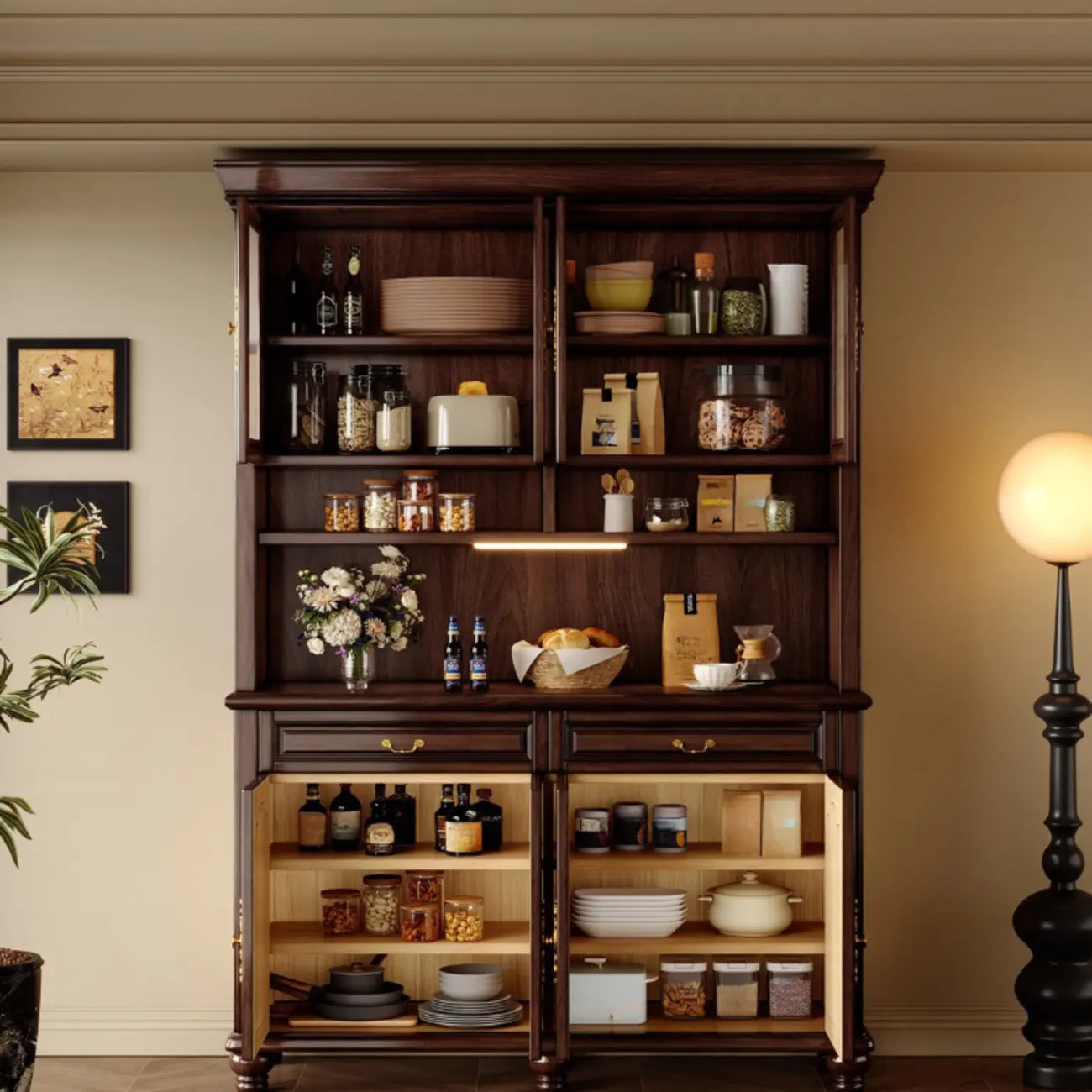 Modern Wood Buffet with Illumination and Storage