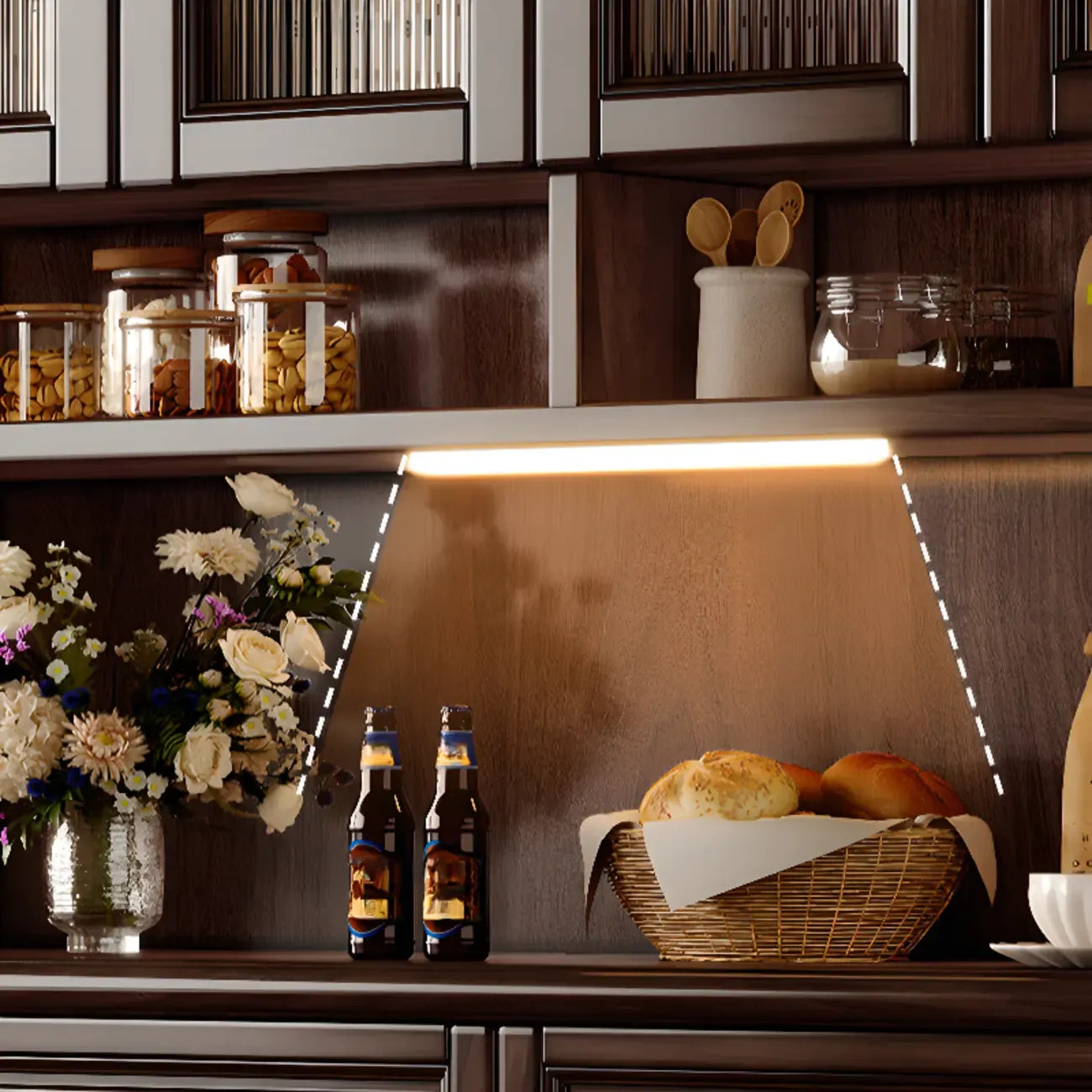 Modern Wood Buffet with Illumination and Storage