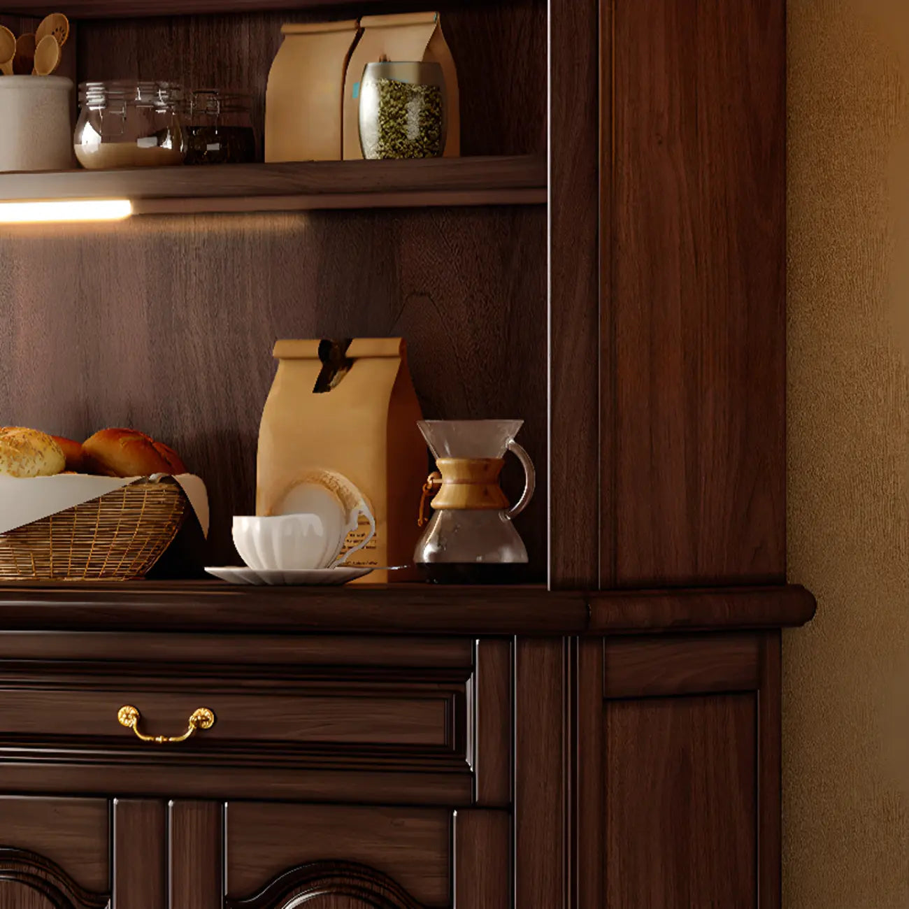 Modern Wood Buffet with Illumination and Storage