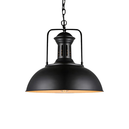 Industrial Black Dome Pendant Light for Kitchen Island