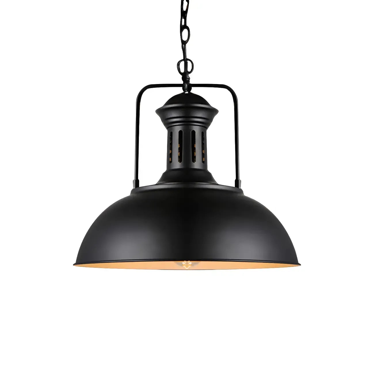 Industrial Black Dome Pendant Light for Kitchen Island