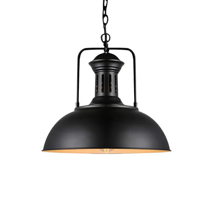 Industrial Black Dome Pendant Light for Kitchen Island