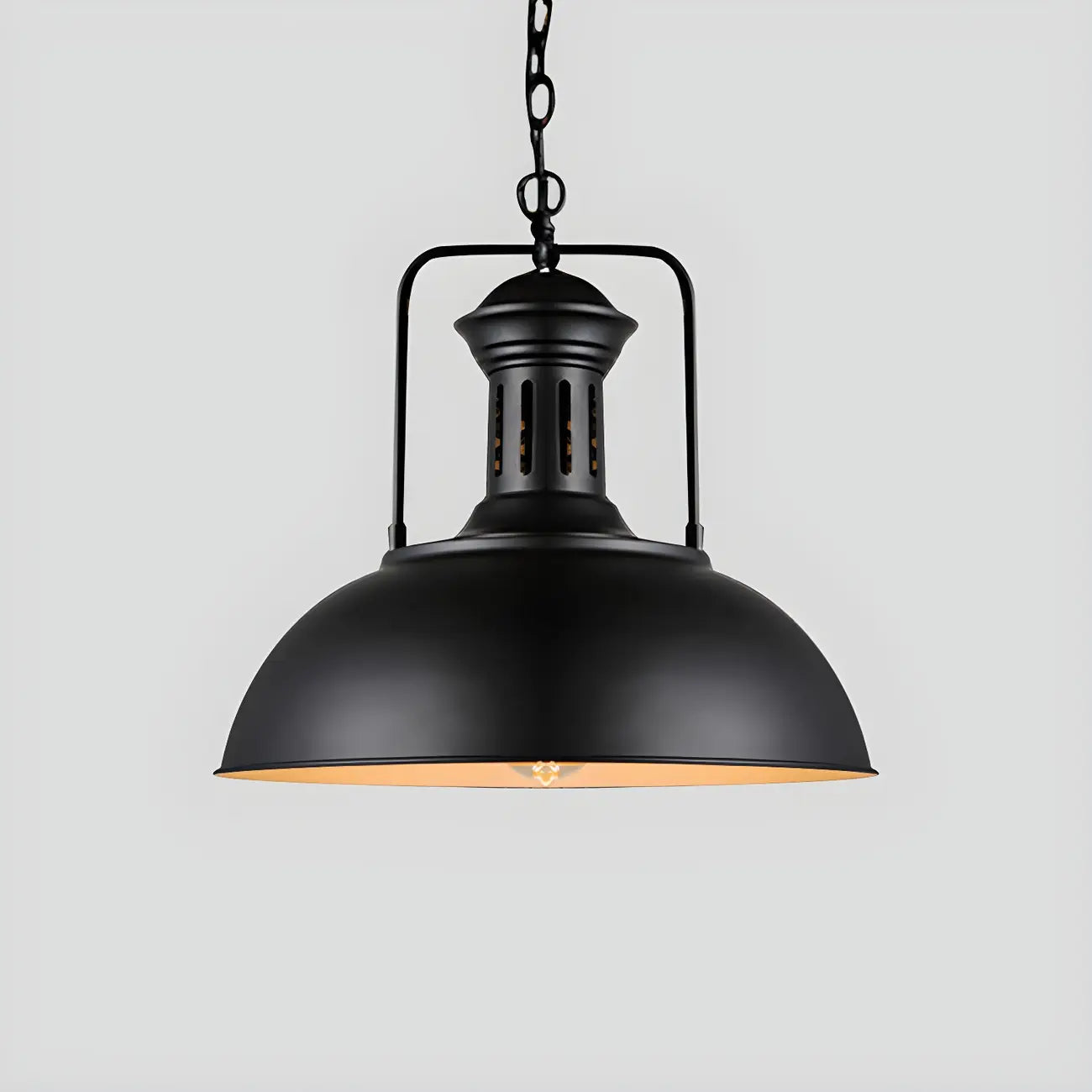 Industrial Black Dome Pendant Light for Kitchen Island