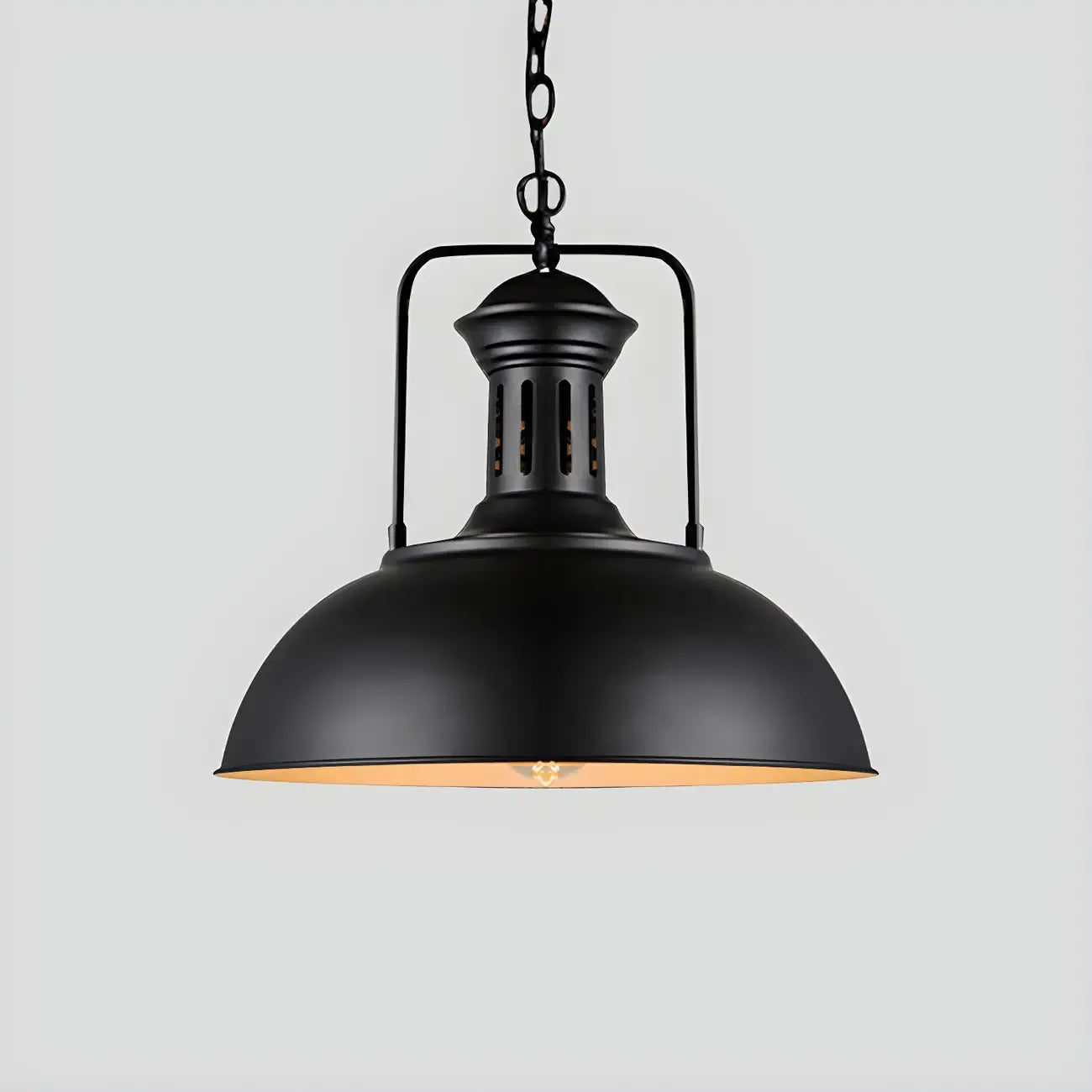 Industrial Black Dome Pendant Light for Kitchen Island