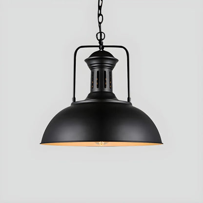 Industrial Black Dome Pendant Light for Kitchen Island
