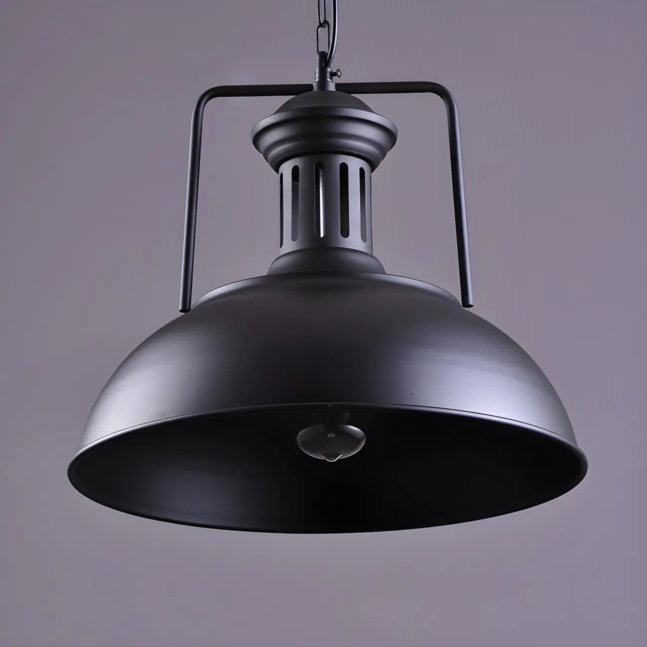 Industrial Black Dome Pendant Light for Kitchen Island