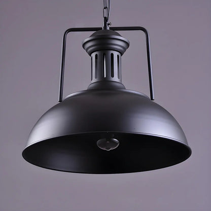 Industrial Black Dome Pendant Light for Kitchen Island