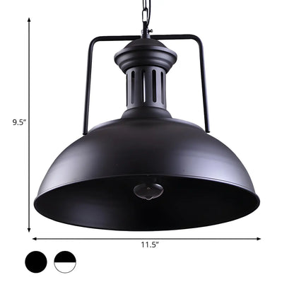 Industrial Black Dome Pendant Light for Kitchen Island