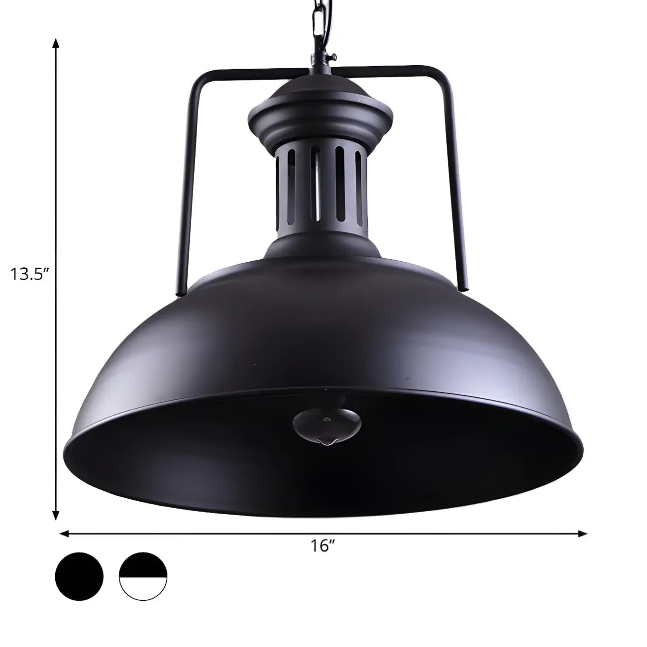Industrial Black Dome Pendant Light for Kitchen Island