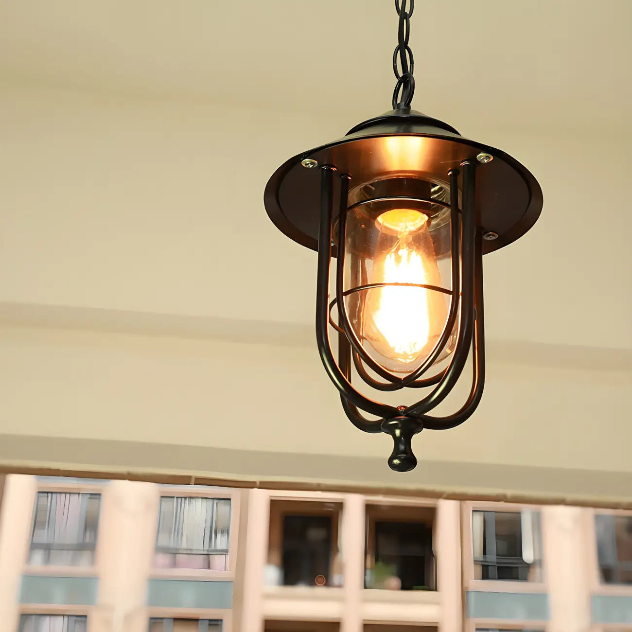 Vintage Metal Lantern Design Outdoor Pendant Light