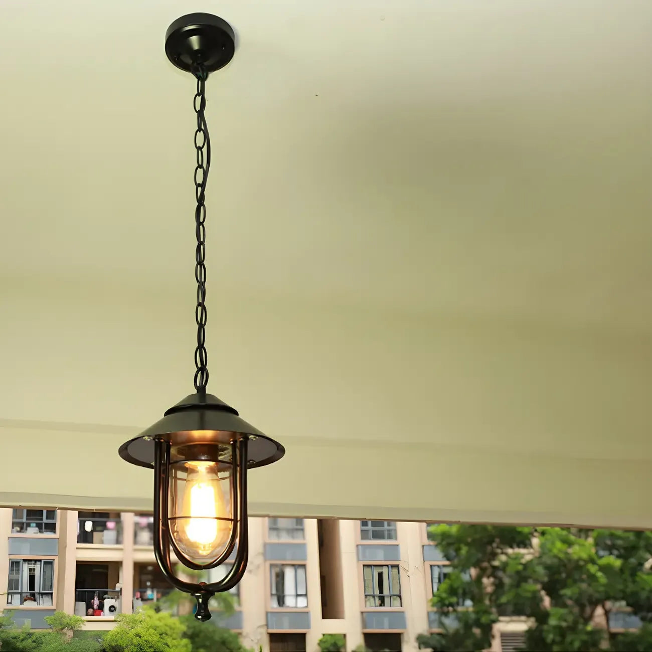 Vintage Metal Lantern Design Outdoor Pendant Light