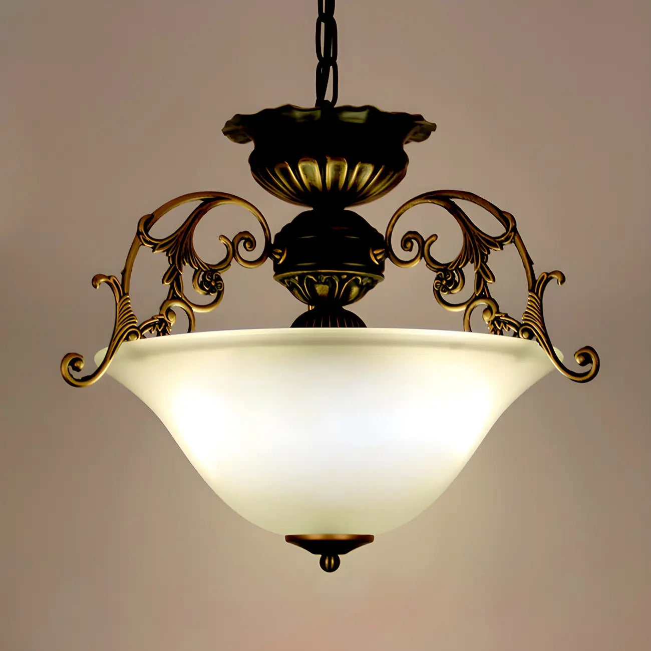 Gold Glass Classic Design Ceiling Chandelier Light